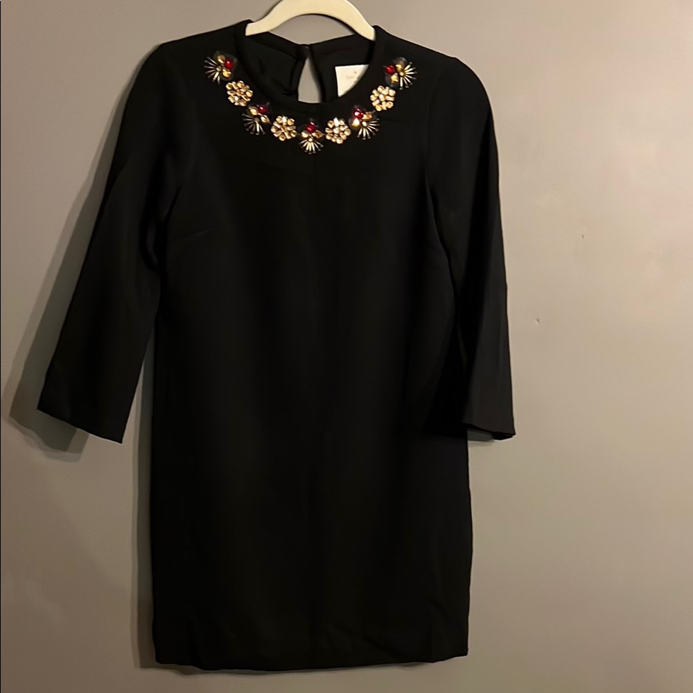 Kate Spade Lucy Black Embellished Neckline Sheath Dress